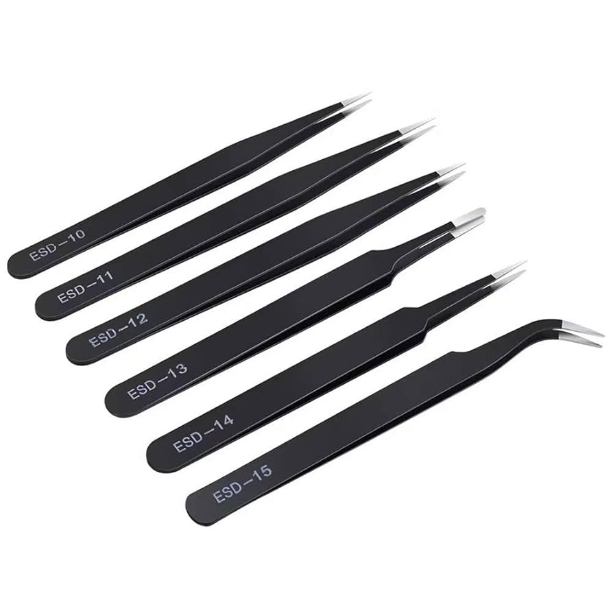 6 Pack ESD Tweezers
